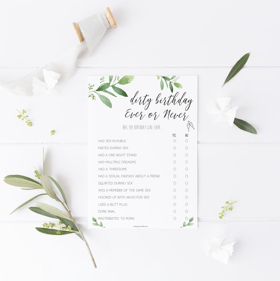 570px x 571px - DIRTY Birthday Ever or Never Game Greenery Have I Ever - Etsy