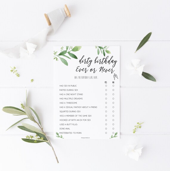 570px x 571px - DIRTY Birthday Ever or Never Game Greenery Have I Ever - Etsy