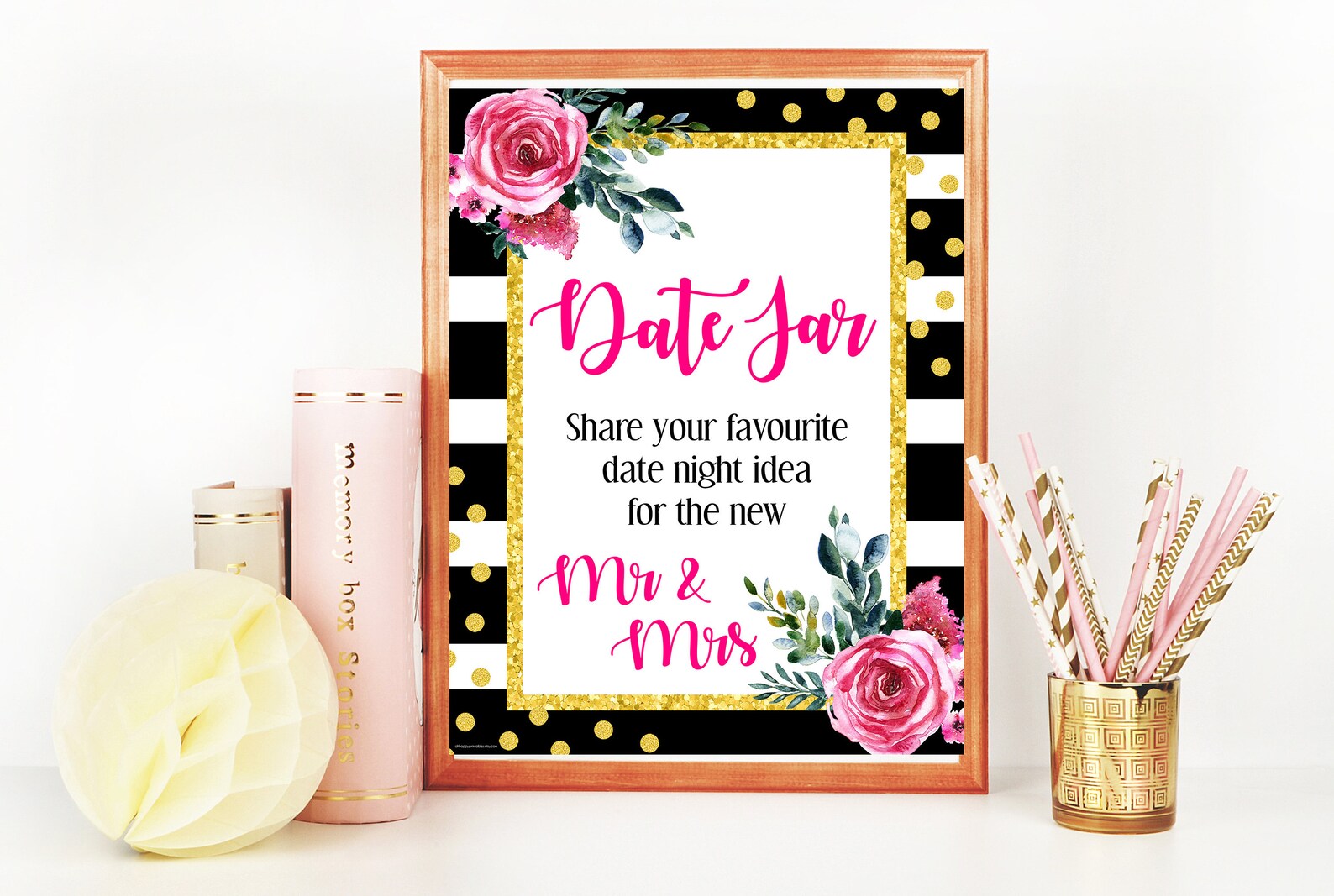 Date Jar Bridal Shower Game Date Night Ideas Game Date Night Etsy