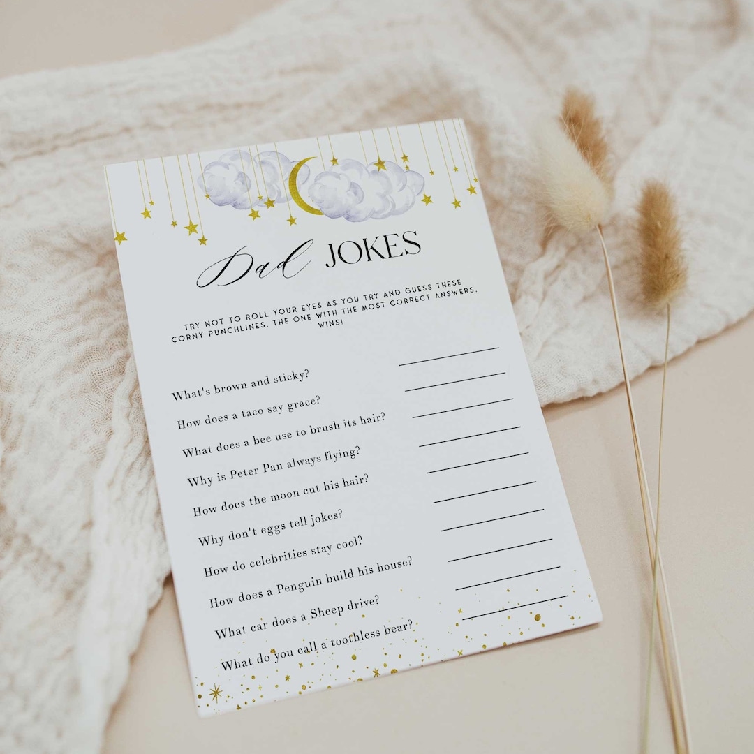 Dad Jokes Baby Shower Game Printable Baby Shower Games Etsy