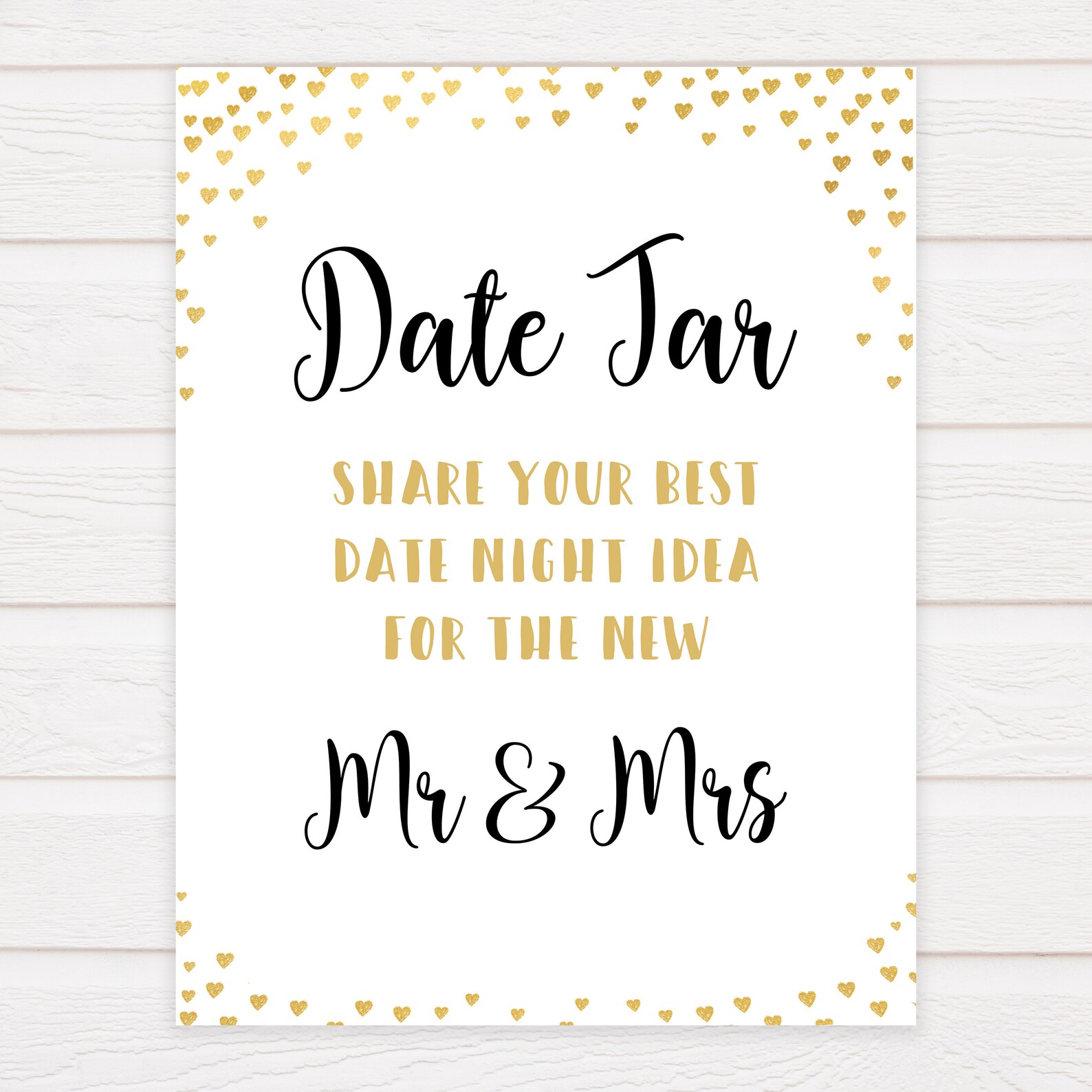 Date Night Bridal Shower Game Date Jar Bridal Shower Games Etsy
