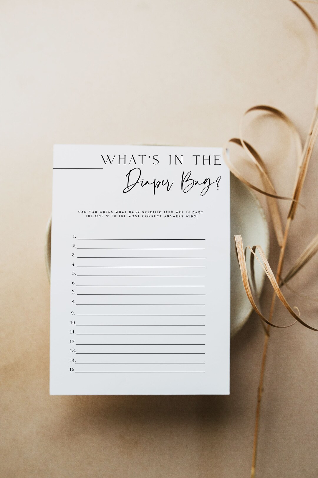 What's in the Diaper Bag Game Printable Baby Shower Etsy