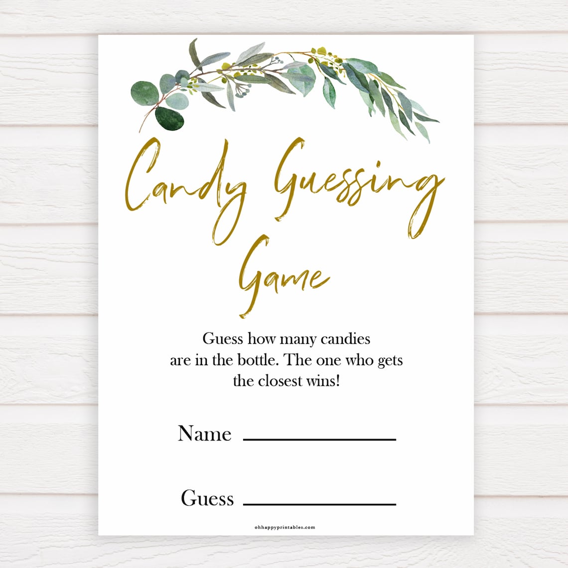 Floral Baby Shower Candy Guessing Game Printable Baby Games | Etsy