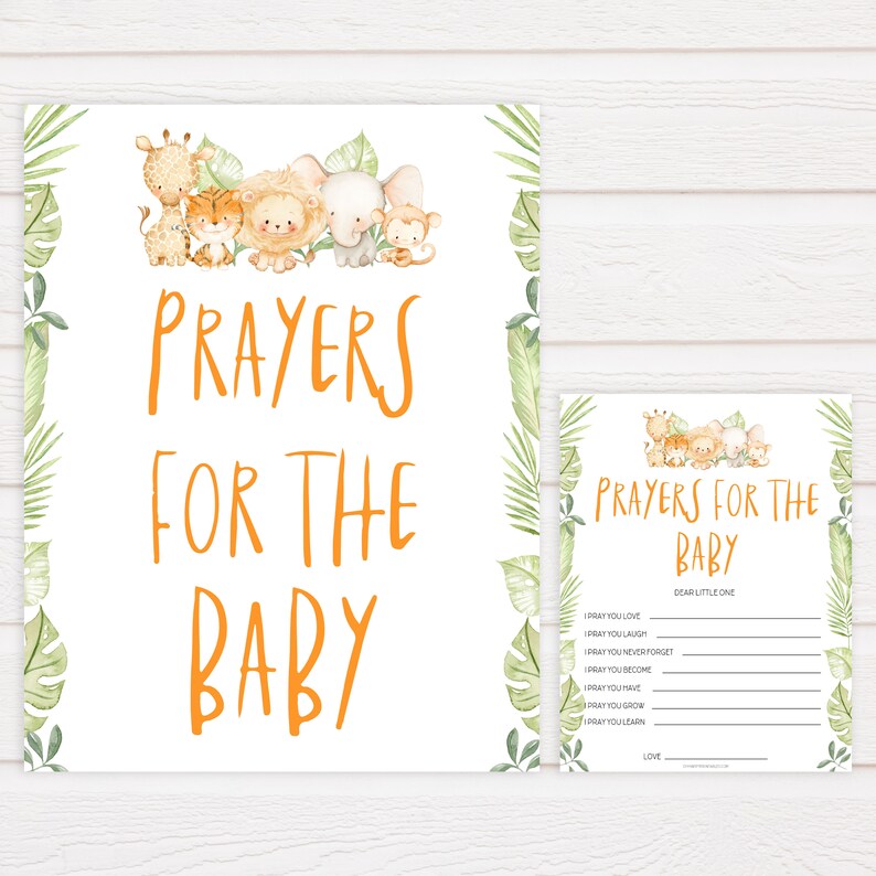 Prayers for the Baby Printable Baby Shower Games Prayers for - Etsy