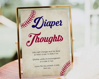 Diaper Thoughts, Printable Baby Shower Games, Late Night Diapers, Baseball Baby Shower Games, Sports Baby Shower Games, Baby Games, BB15