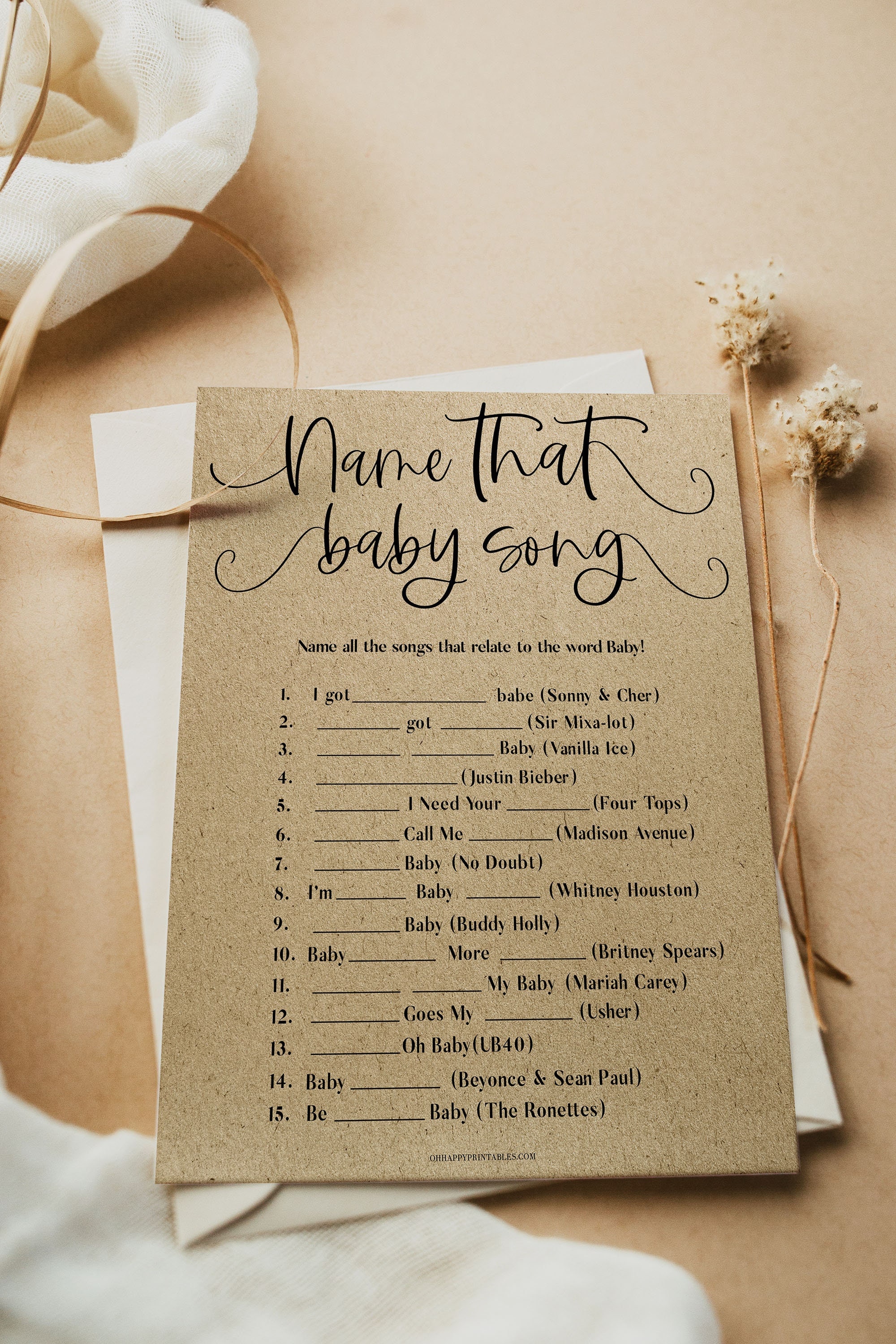 Kraft Baby Shower Name That Baby Song Game Printable Baby Etsy