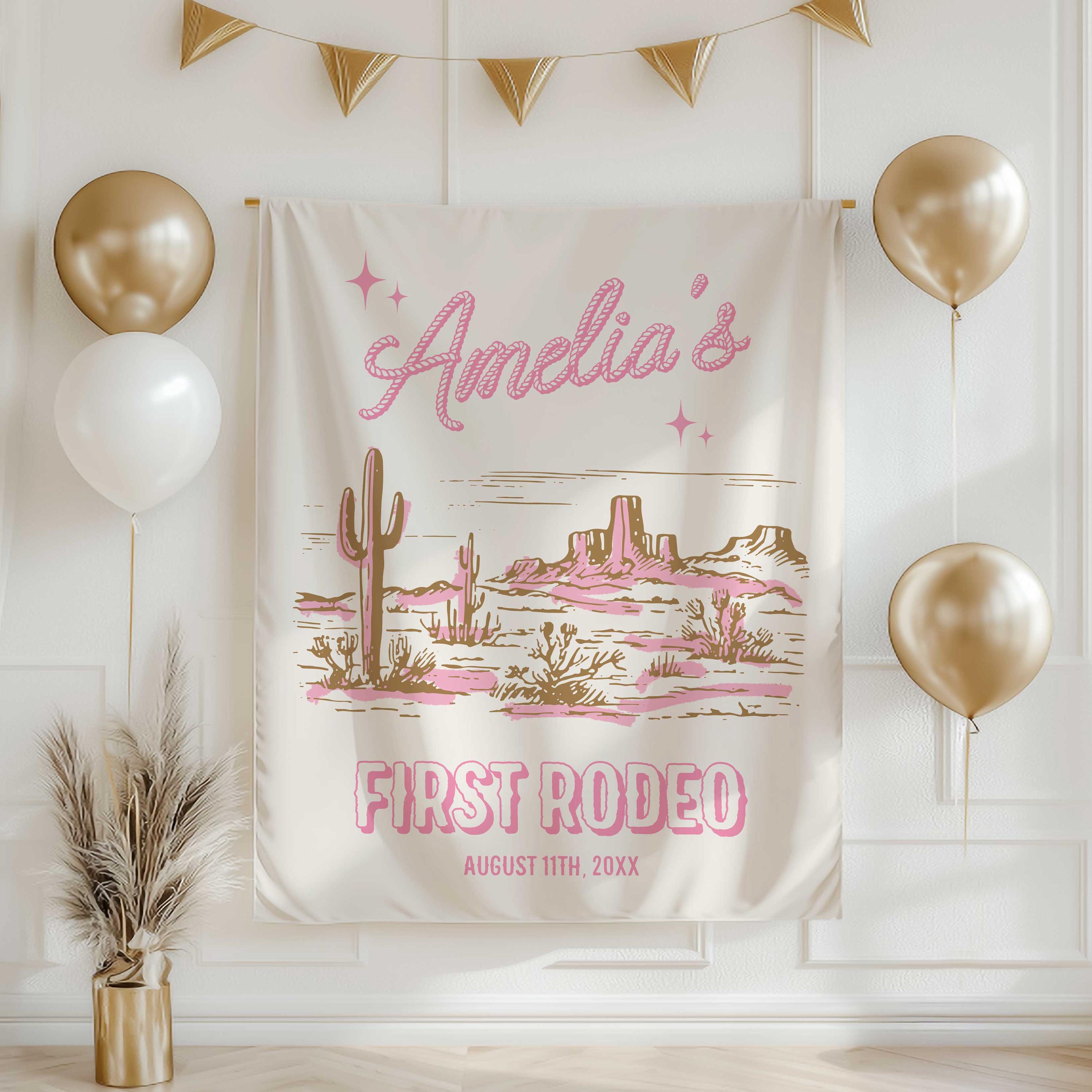 AIBIIN 7x5ft A Little Cowgirl Baby Shower Backdrop - Western Floral Cactus Theme - View #9