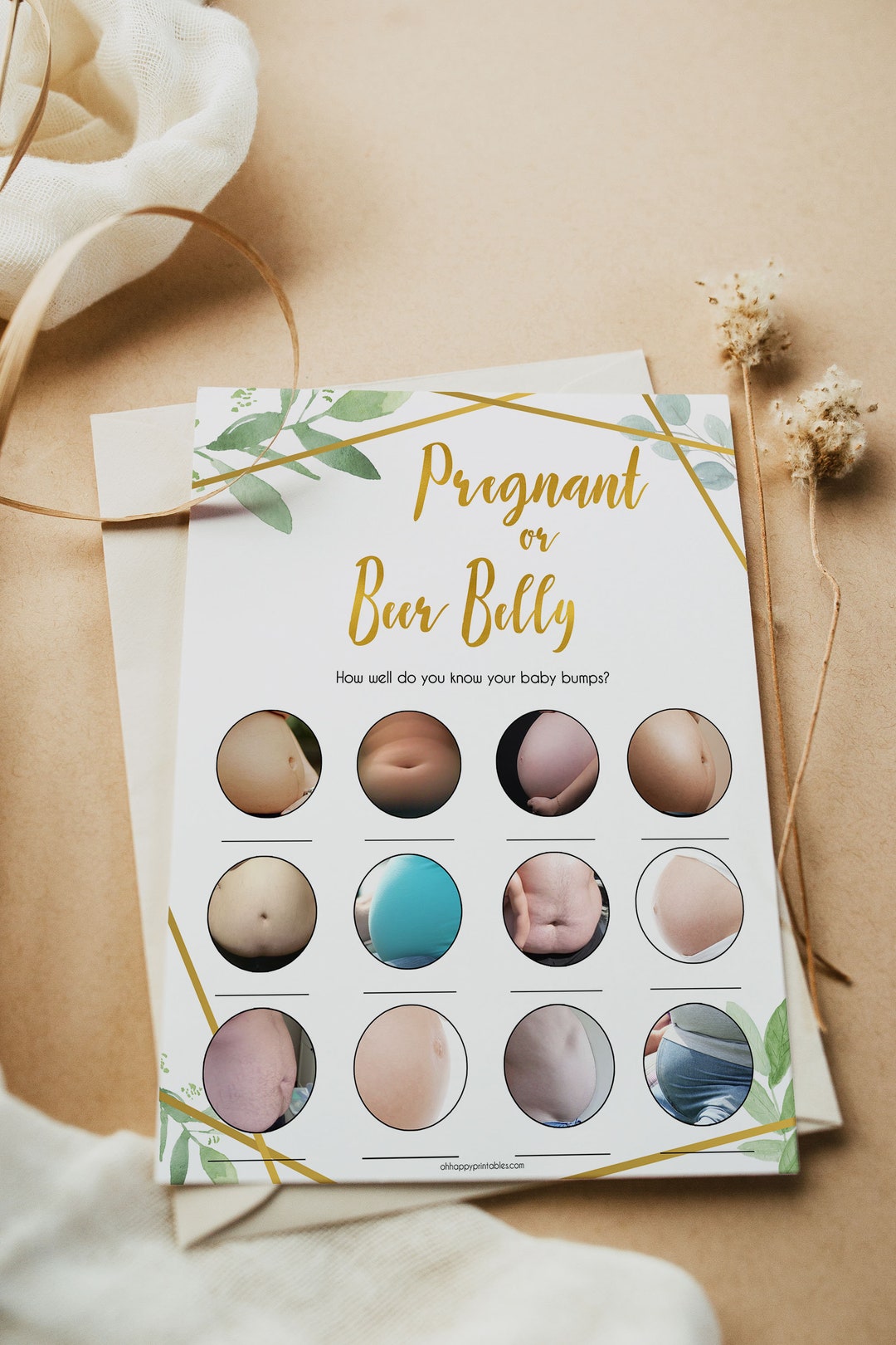 Gold Baby Shower Pregnant or Beer Belly Printable Baby - Etsy
