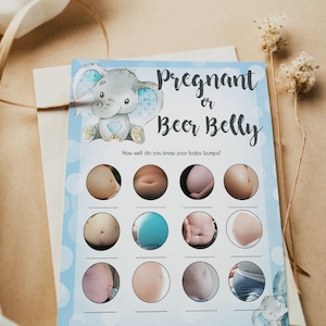 Pregnant or Beer Belly Game Printable Baby Shower Games Blue - Etsy