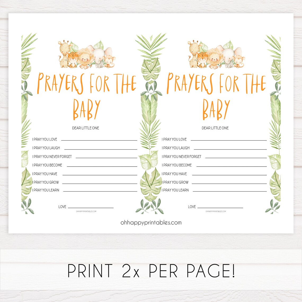 Prayers For The Baby Printable Baby Shower Games Prayers For | Etsy