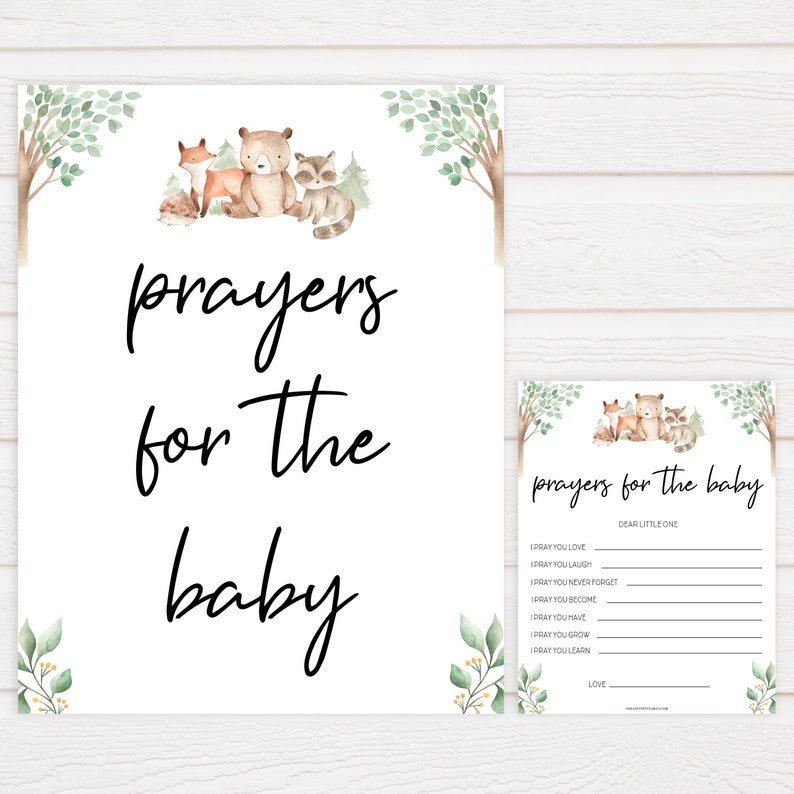 Prayers for the Baby Keepsake Printable Baby Shower Games | Etsy