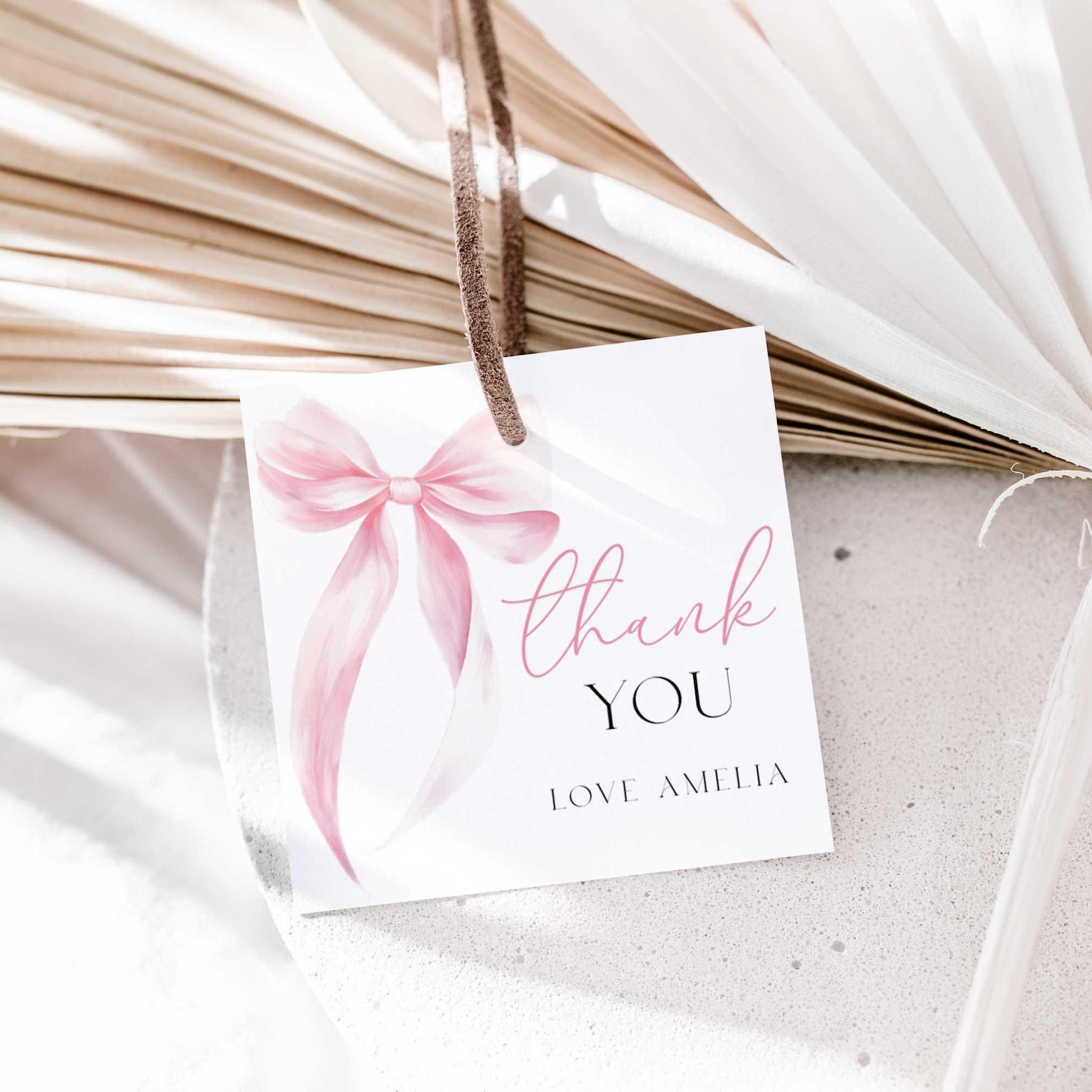 Pink Bow Favor Tags, Pink Bow 1st Birthday Favour Tags, Printable Pink ...