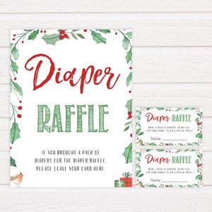 Christmas Diaper Raffle, Printable Baby Games, Diaper Game, Diaper ...