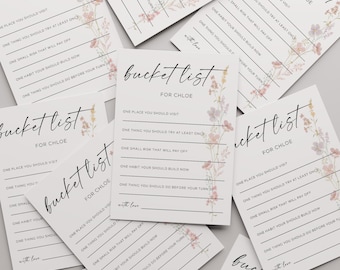 Graduation Bucket List Card Template, Simple Floral Graduation Advice Card, Fun Grad Party Activity Card, Advice for the Graduate Canva