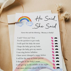 EDITABLE He Said She Said Baby Shower Game Printable Baby - Etsy