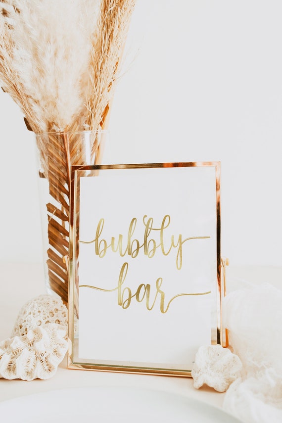 32 long Glitter Gold Bubbly Bar Sign 