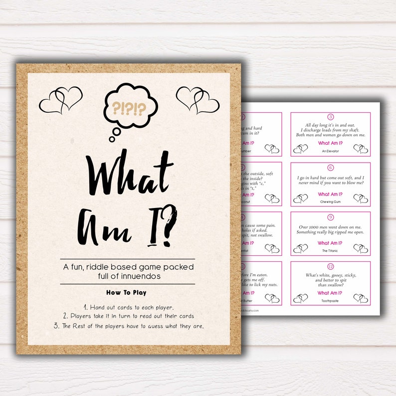 24 What Am I Innuendo Baby Shower Games Innuendo Riddle Etsy UK