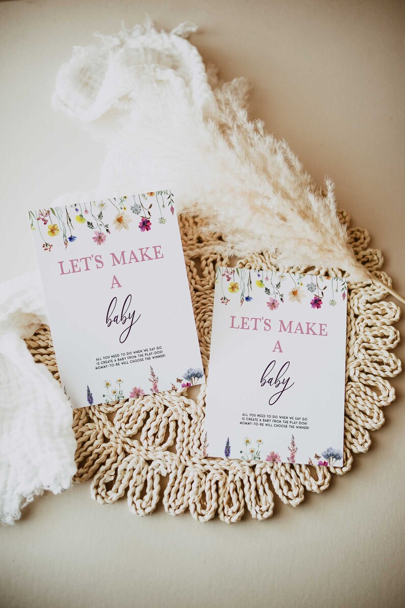 Editable lets make a baby game printable baby shower games etsy