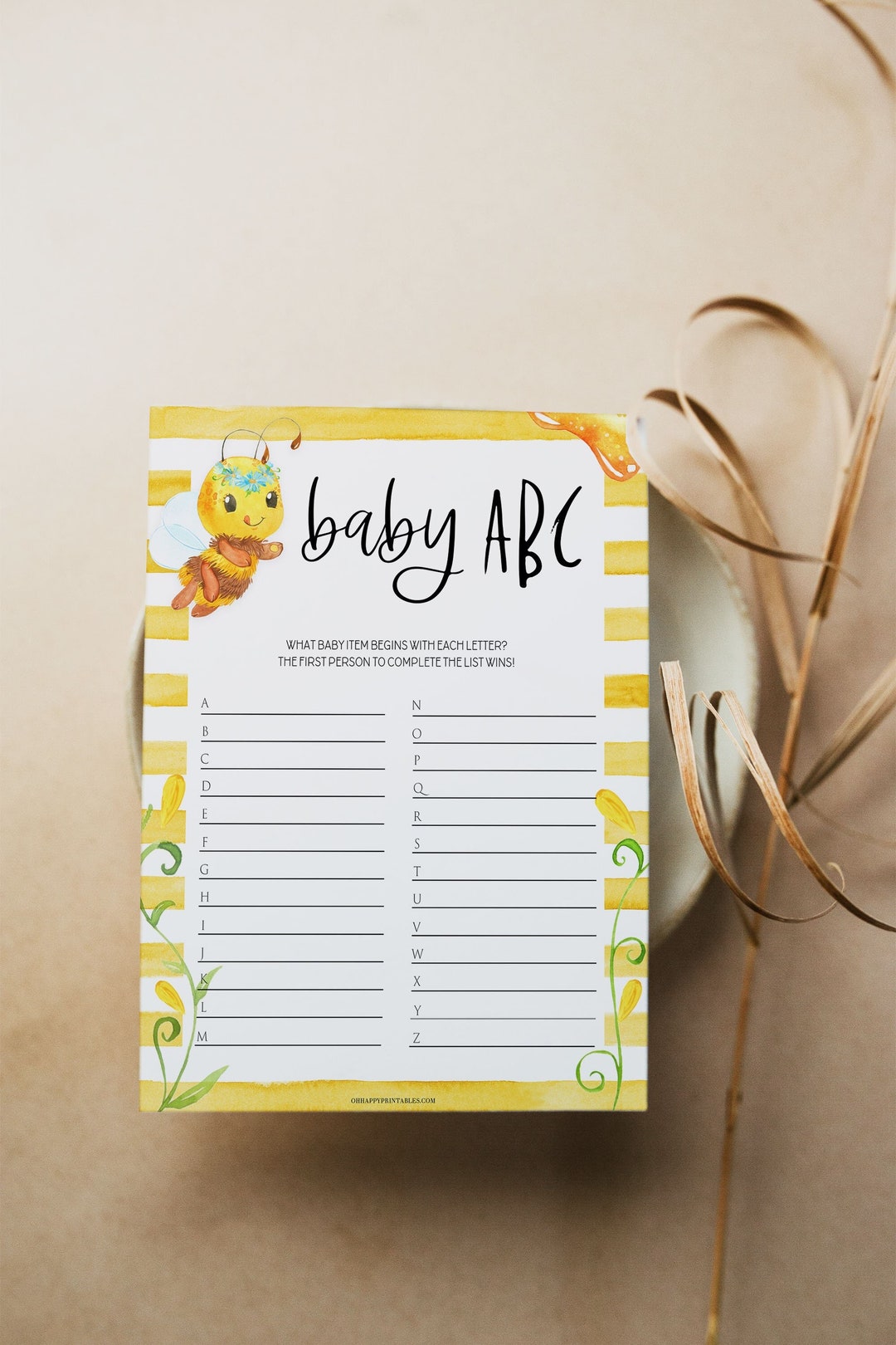 Baby ABC Game Baby Shower Game Printable Baby Shower Games - Etsy Hong Kong