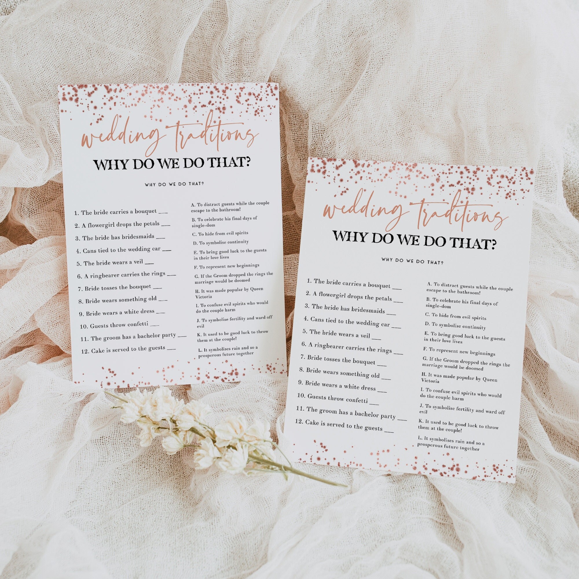 Bridal Shower Games Rose Gold Bridal Shower Games Printable Etsy