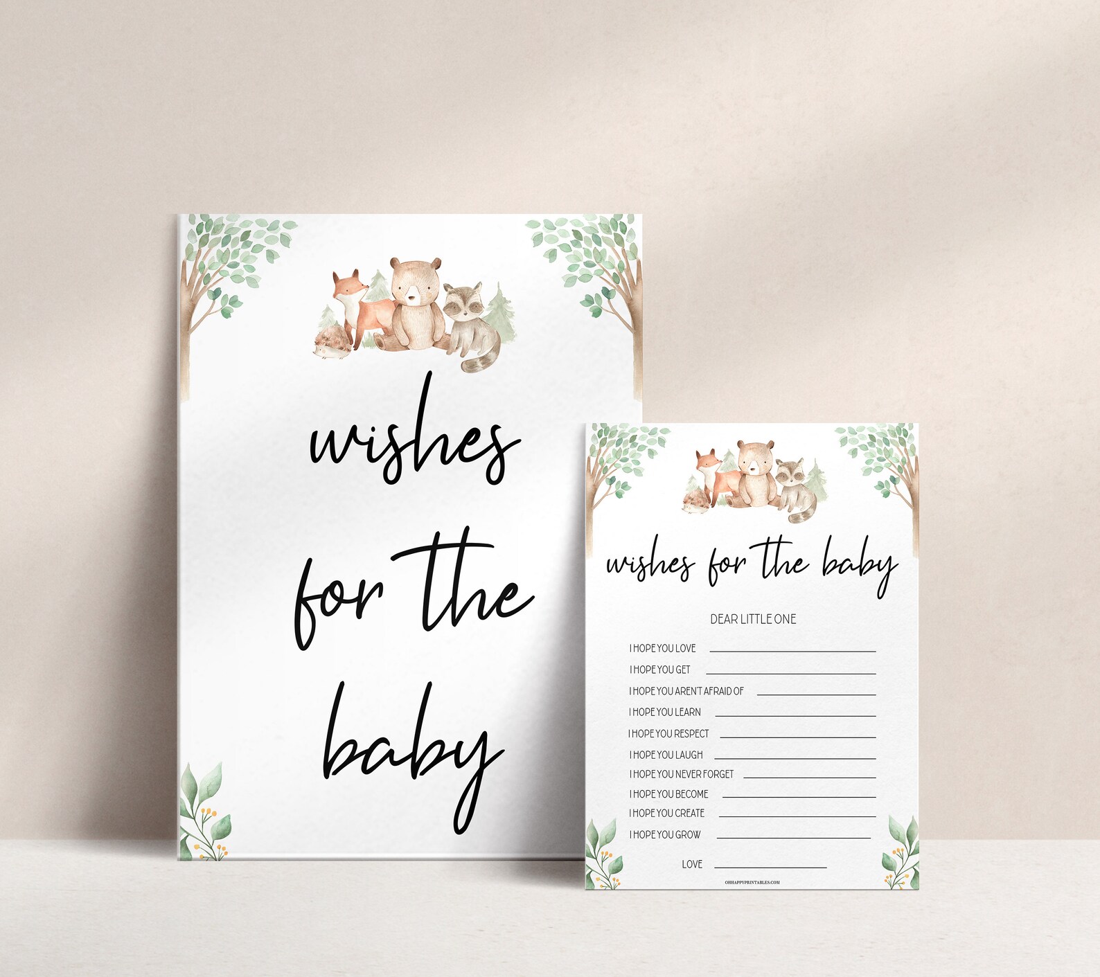 Wishes for the Baby Keepsake Printable Baby Shower Games Etsy