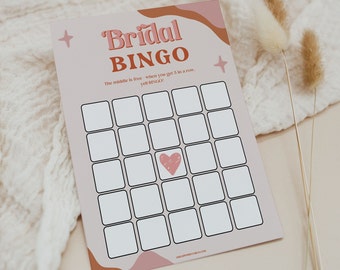 Jeu de douche nuptiale rétro des années 70 Bingo nuptiale, jeux de douche nuptiale imprimable, jeux de douche nuptiale rétro, jeu de douche de mariage, jeu de mariée RS2