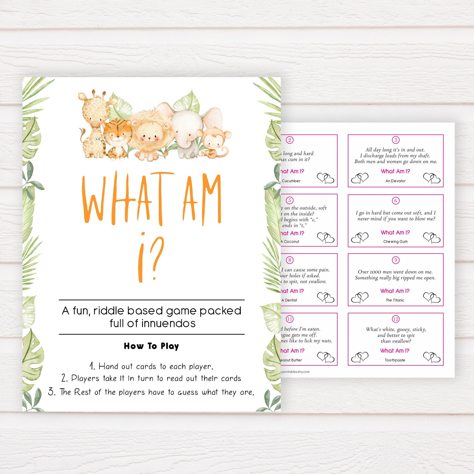 24 What Am I Innuendo Baby Shower Games Innuendo Riddle Etsy