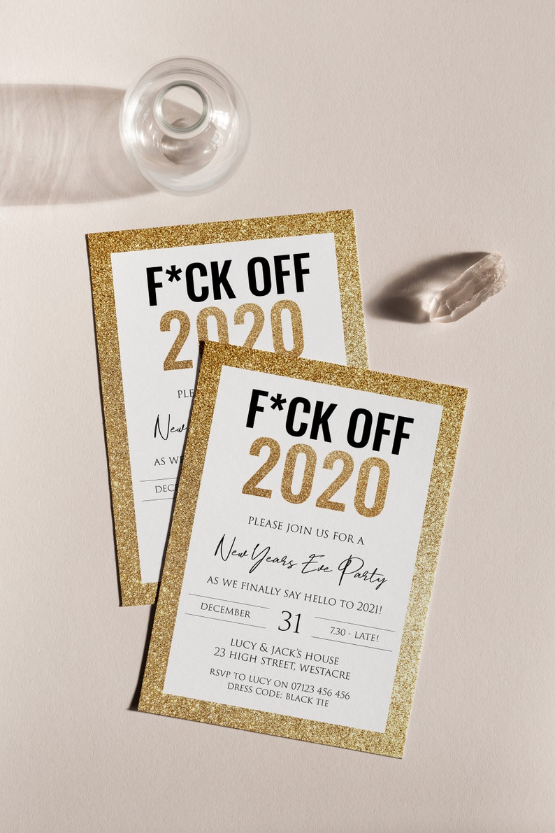EDITABLE New Years Eve Party Invitation NYE 2021 Invite Etsy