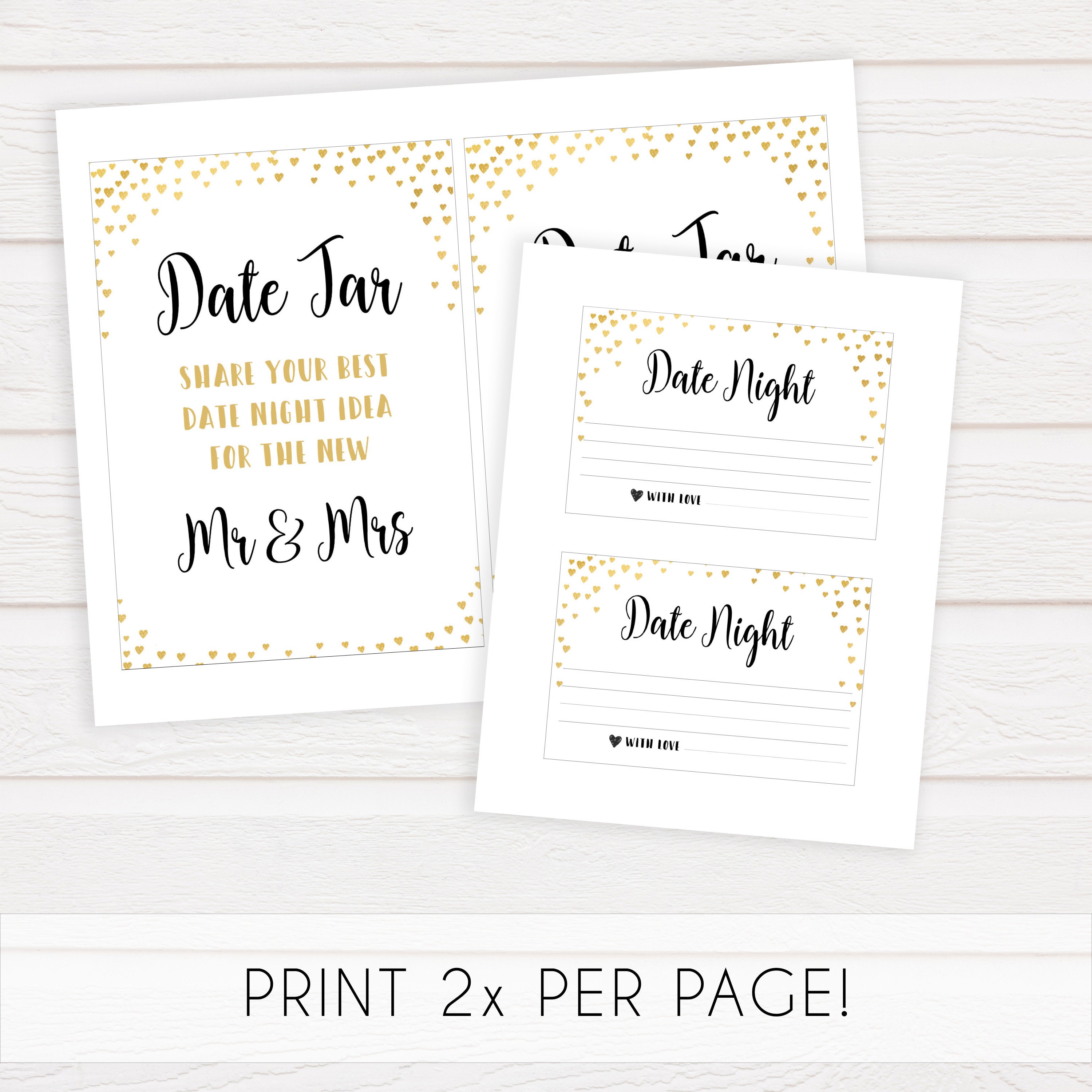 Date Night Bridal Shower Game Date Jar Bridal Shower Games Etsy