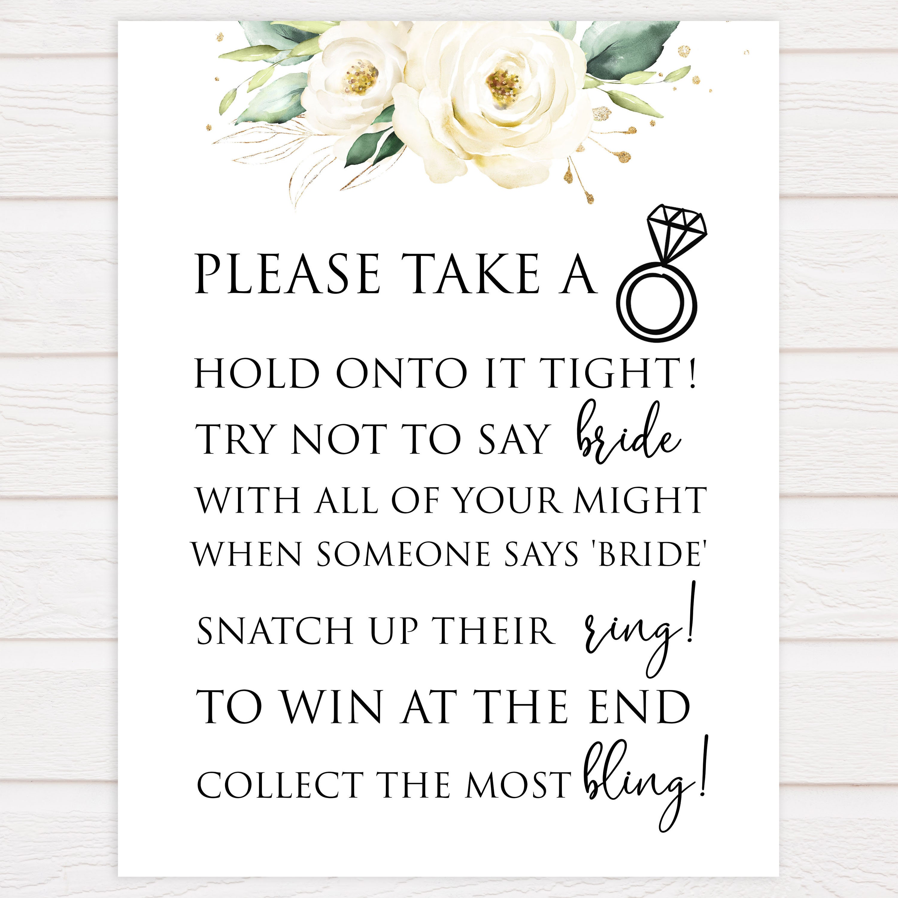 Don T Say Bride Game Printable Bridal Games Please Take Etsy