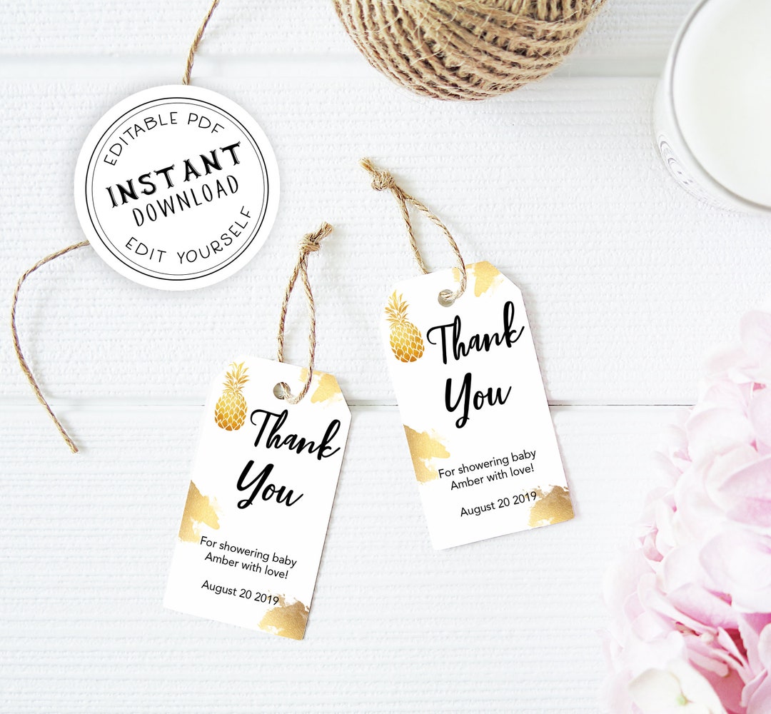 EDITABLE Baby Shower Thank You Tags Printable Baby Thank You - Etsy