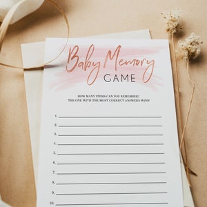 Baby Memory Game Printable Baby Shower Games Pink Baby - Etsy