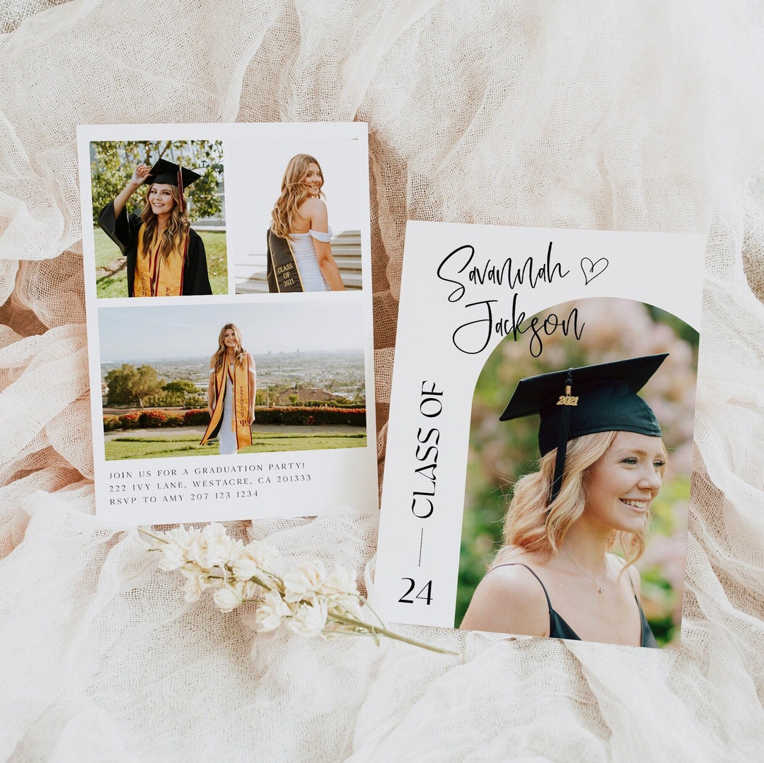 Class of 2024 Photo Graduation Invitation Template, Senior Graduation ...