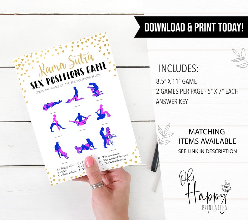 Dirty Bachelorette Games Guess the Sex Position Bachelorette Etsy Canada