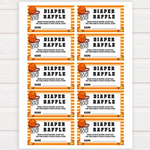 Basketball Baby Shower Diaper Raffle Printable Baby Shower - Etsy