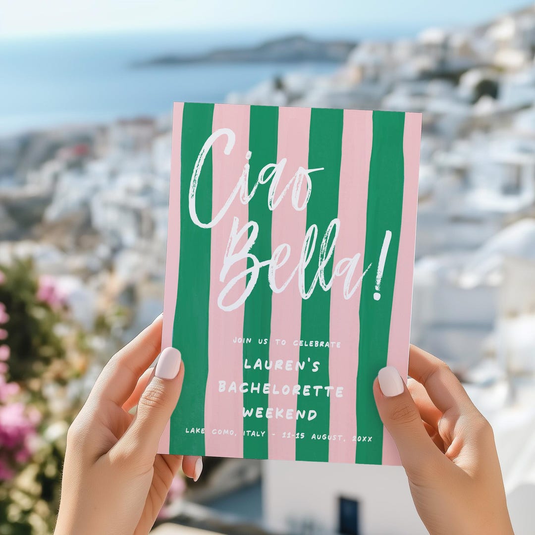 Ciao Bella Bachelorette Invitation & Itinerary, Italian Summer ...