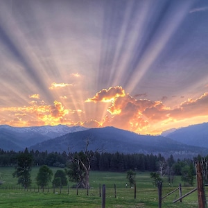 Sunset Over Bitterroot Mountains, Victor Montana – Fine Art Landscape Print