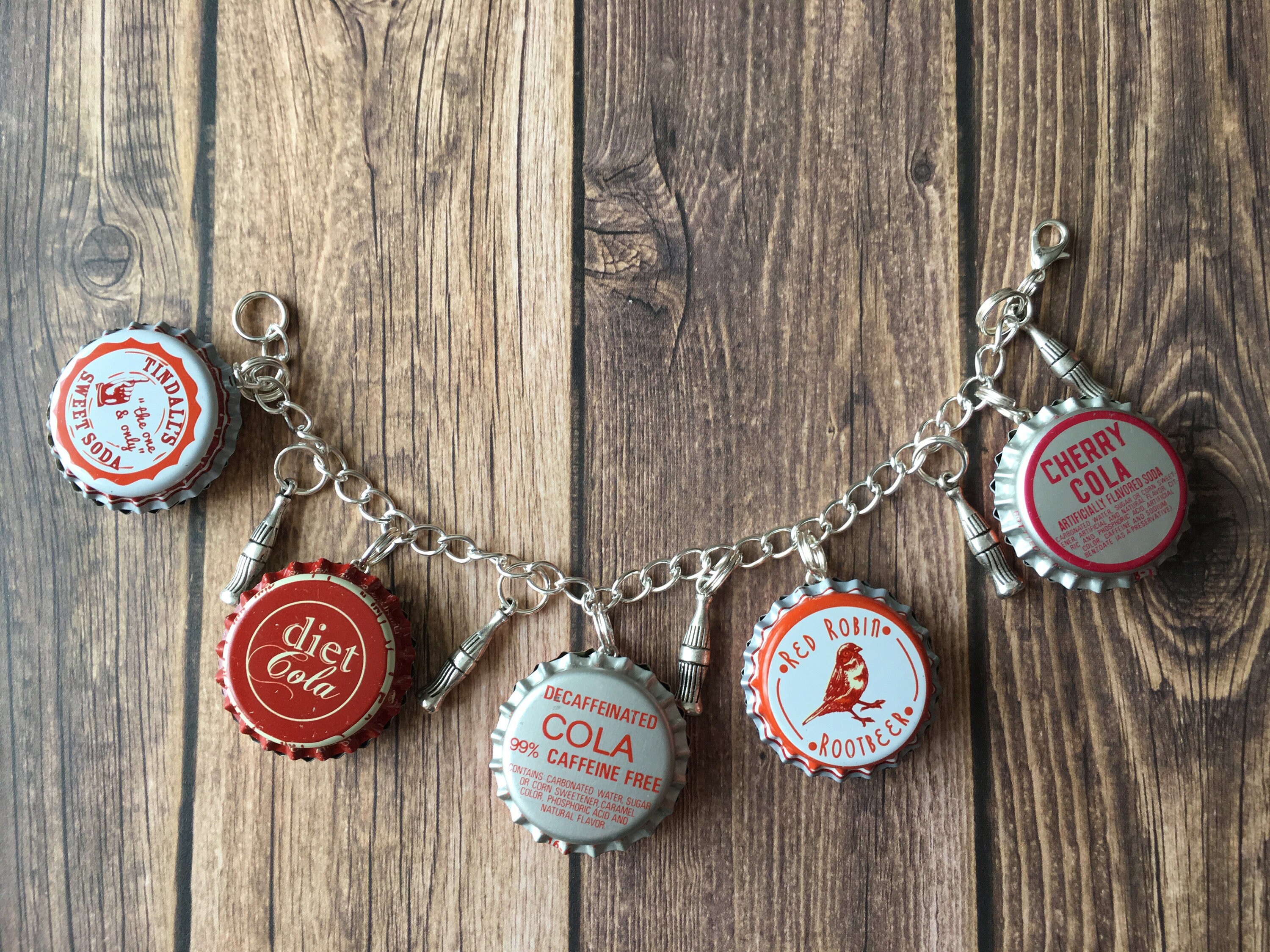 Bottle Cap Charm Bracelet Fun & Funky 003 Etsy