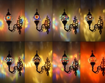Single Wandleuchte, Up Side, Wandleuchten, Mosaikglas marokkanische Wand Nachtlampe, türkische Lampe Mosaik, türkische Wandleuchte, schneller Versand