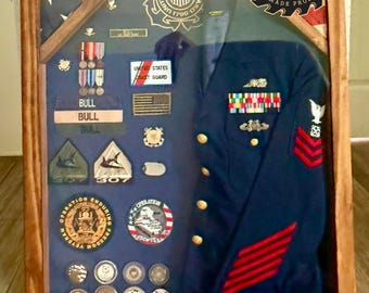 Uniform-XL Glass Encased Military Shadow Box w/ Splines to Secure Joints (does not include the flag)