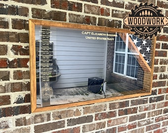 Large Glass Encased Military Shadow Box (does not include the flag)