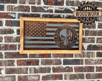Small #113 CNC Artwork.  The Punisher's Come & Take It (design #2 Laser Ccut)