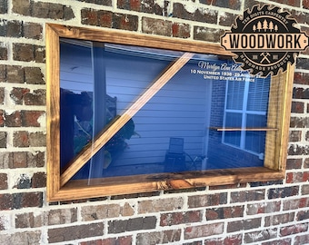 Large Glass Encased Military Shadow Box w/ Splines to Secure Joints (does not include the flag) for Burial Flag