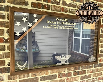 XL Glass Encased Custom Shadow Box Display Case w/ Sliding Door (does not include the flag)