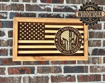 Small #112 CNC Artwork.  The Punisher's Come & Take It (design #2 Laser Ccut)