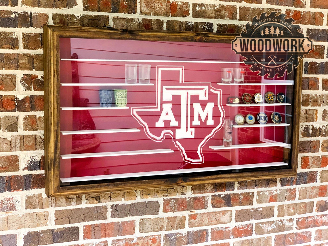 Custom XL Shadow Box or Shot Glass Display Case w/ free Etsy
