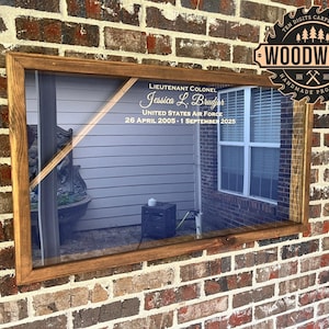 Large Glass Encased Military Shadow Box w/ Splines to Secure Joints (does not include the flag)