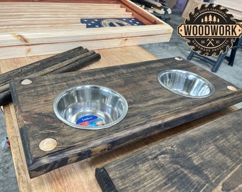 50% off sale!  Ready NOW! Elevated Dog Bowl with Shelf