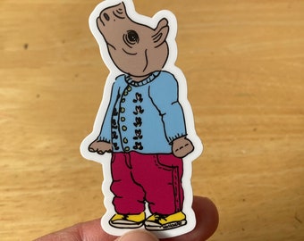 Baby rhino illustration sticker