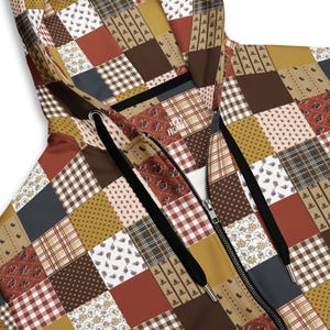Aardetinten patchwork grandmacore hoodie